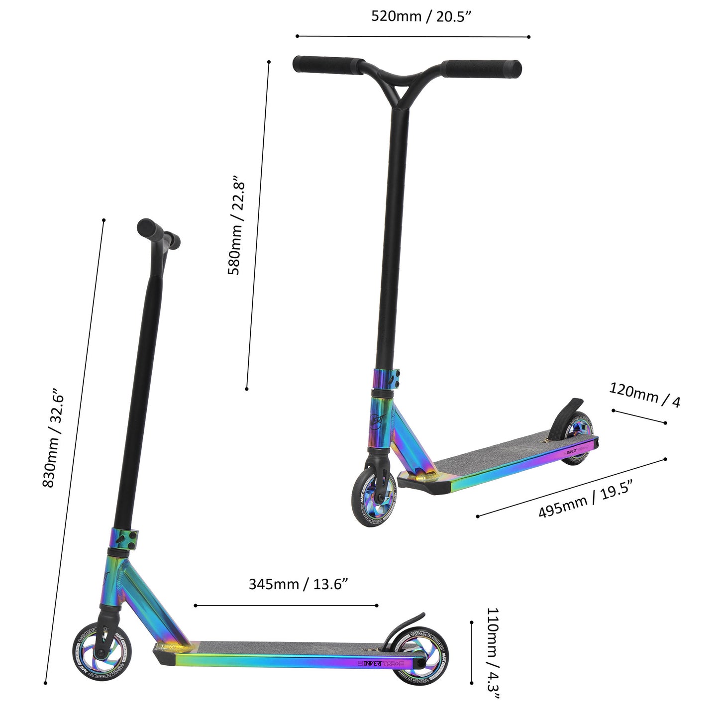 Invert Stunt Scooter V2-TS-2+ Neo chrome (B-Ware +)